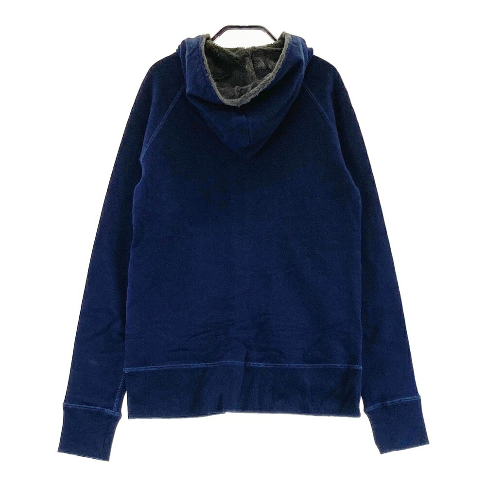 MARK&LONA マークアンドロナ ボアフード ジップ パーカー ネイビー系 S 【中古】ゴルフウェア レディース