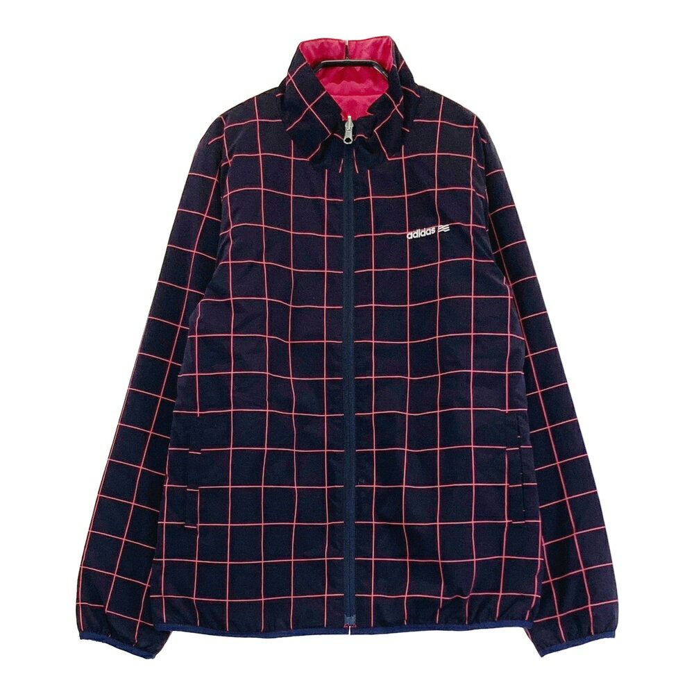 ADIDAS GOLF アディダスゴルフ AF6914 リバーシブル 中綿ジャケット 格子柄 ネイビー系 OT 【中古】ゴルフウェア レディース