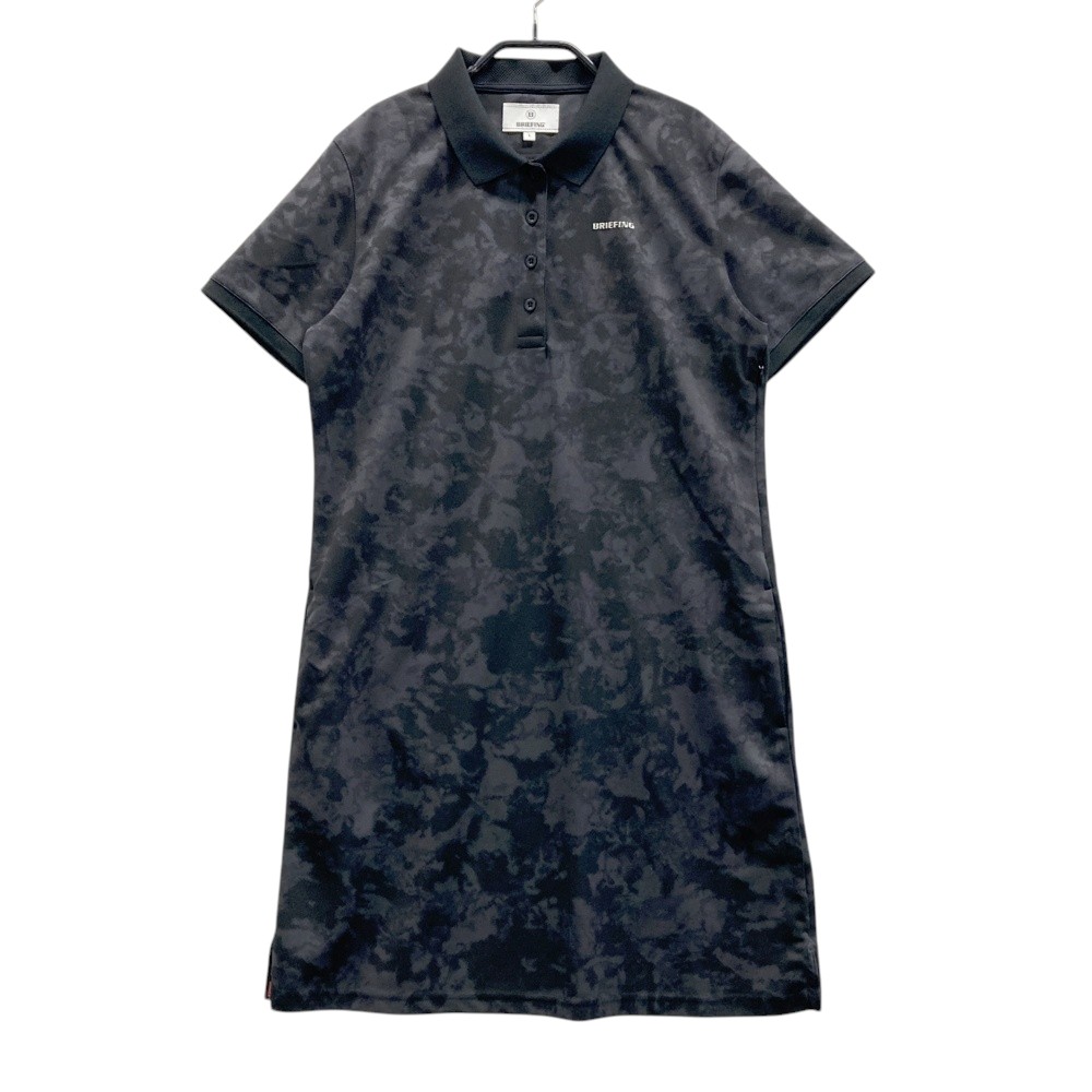 BRIEFING GOLF ブリーフィング 半袖ワンピース カモフラ柄 ブラック系 L 【中古】ゴルフウェア レディース