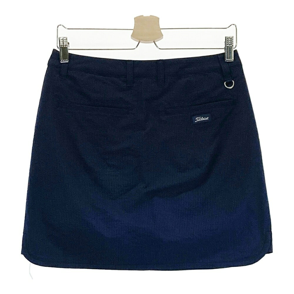 TITLEIST タイトリスト 2025年モデル インナー付きシアサッカースカート ネイビー系 L 【中古】ゴルフウェア レディース