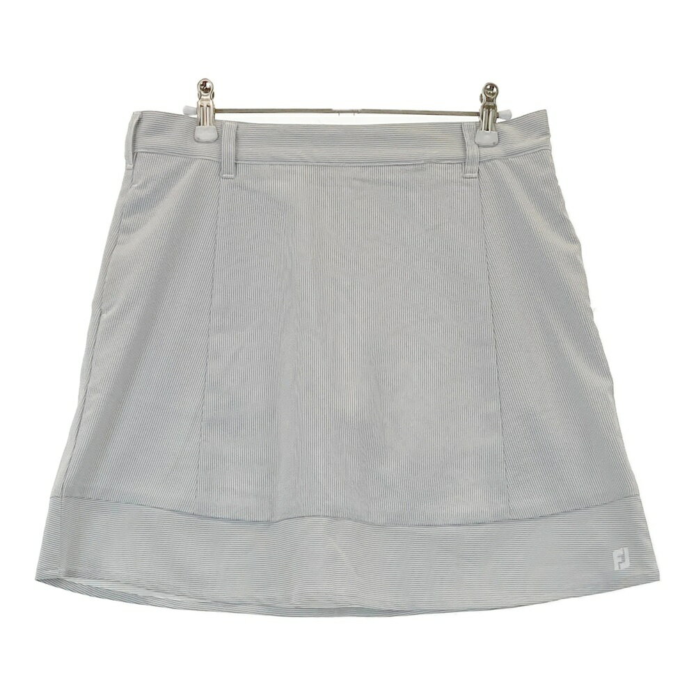 FOOT JOY フットジョイ インナー付 シアサッカースカート ストライプ柄 グレー系 XL 【中古】ゴルフウ..