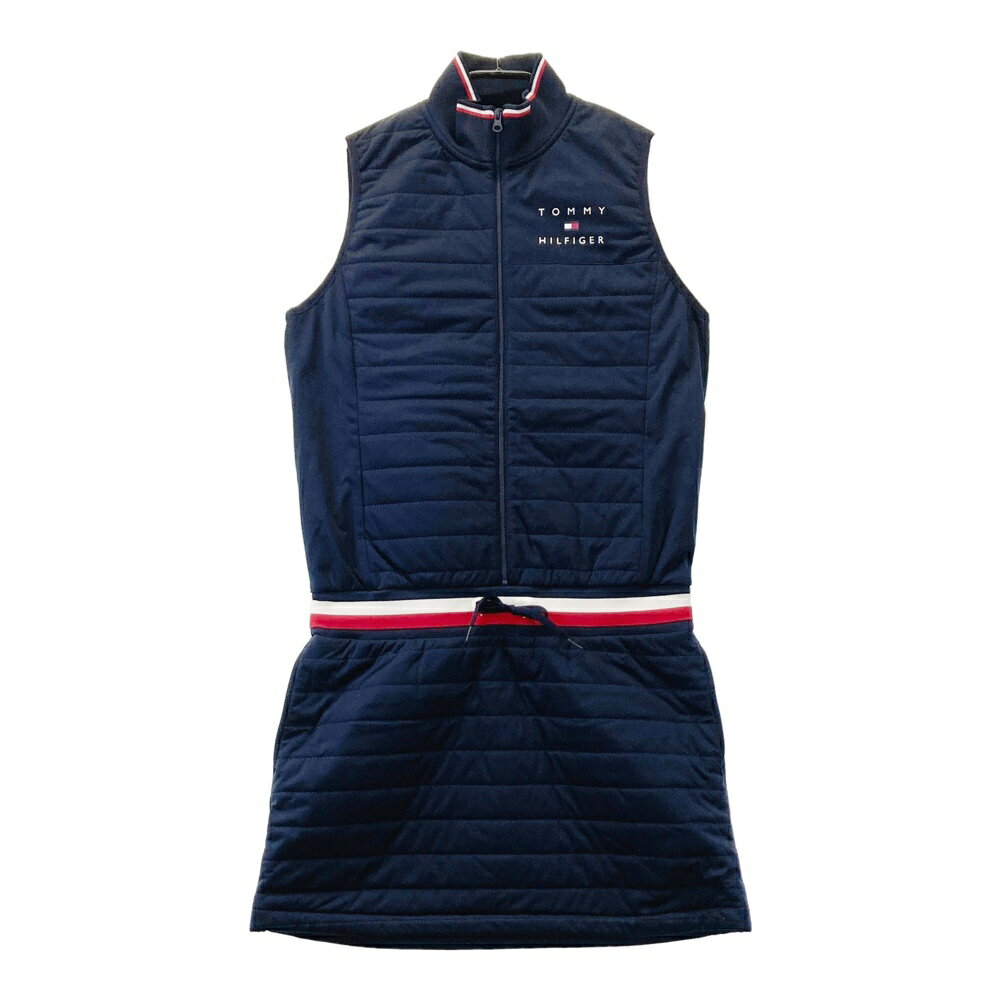 TOMMY HILFIGER GOLF トミー ヒルフィガーゴルフ 中綿 ハーフジップワンピース 裏フリース ネイビー系 M 【中古】ゴルフウェア レディース