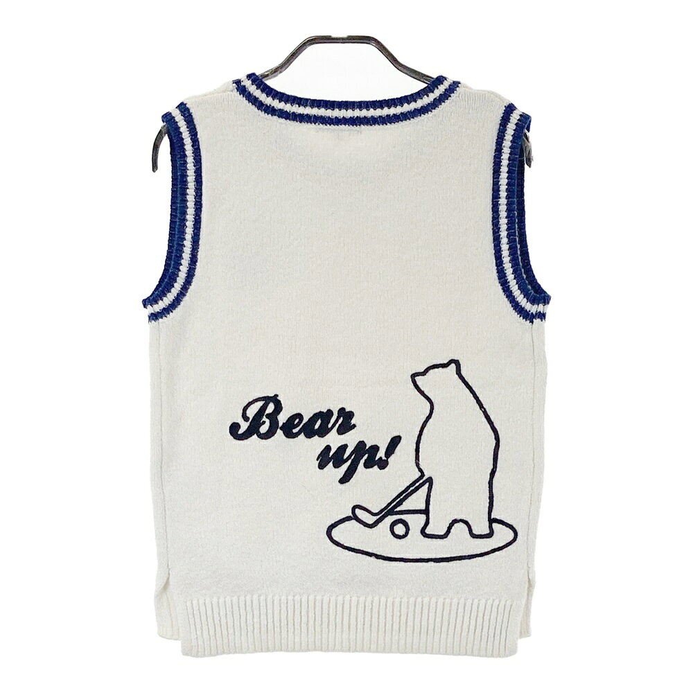 FILA GOLF フィラゴルフ ニットベスト ホワイト系 M 【中古】ゴルフウェア レディース