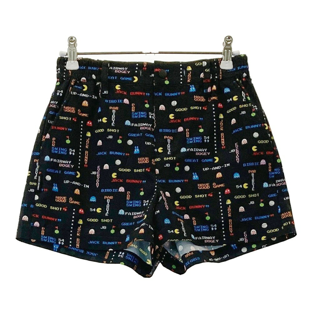 JACK BUNNY ジャックバニー ×PAC-MAN ショートパンツ パックマン柄 ブラック系 0 【中古】ゴルフウェア レディース