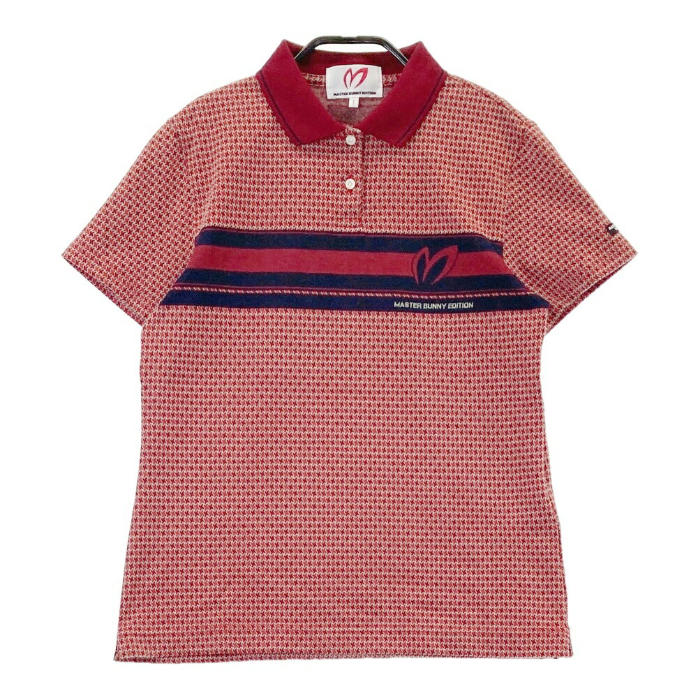 MASTER BUNNY EDITION マスターバニーエディション 2024年モデル 半袖ポロシャツ ボーダー×総柄 レッド系 1 【中古】ゴルフウェア レディース