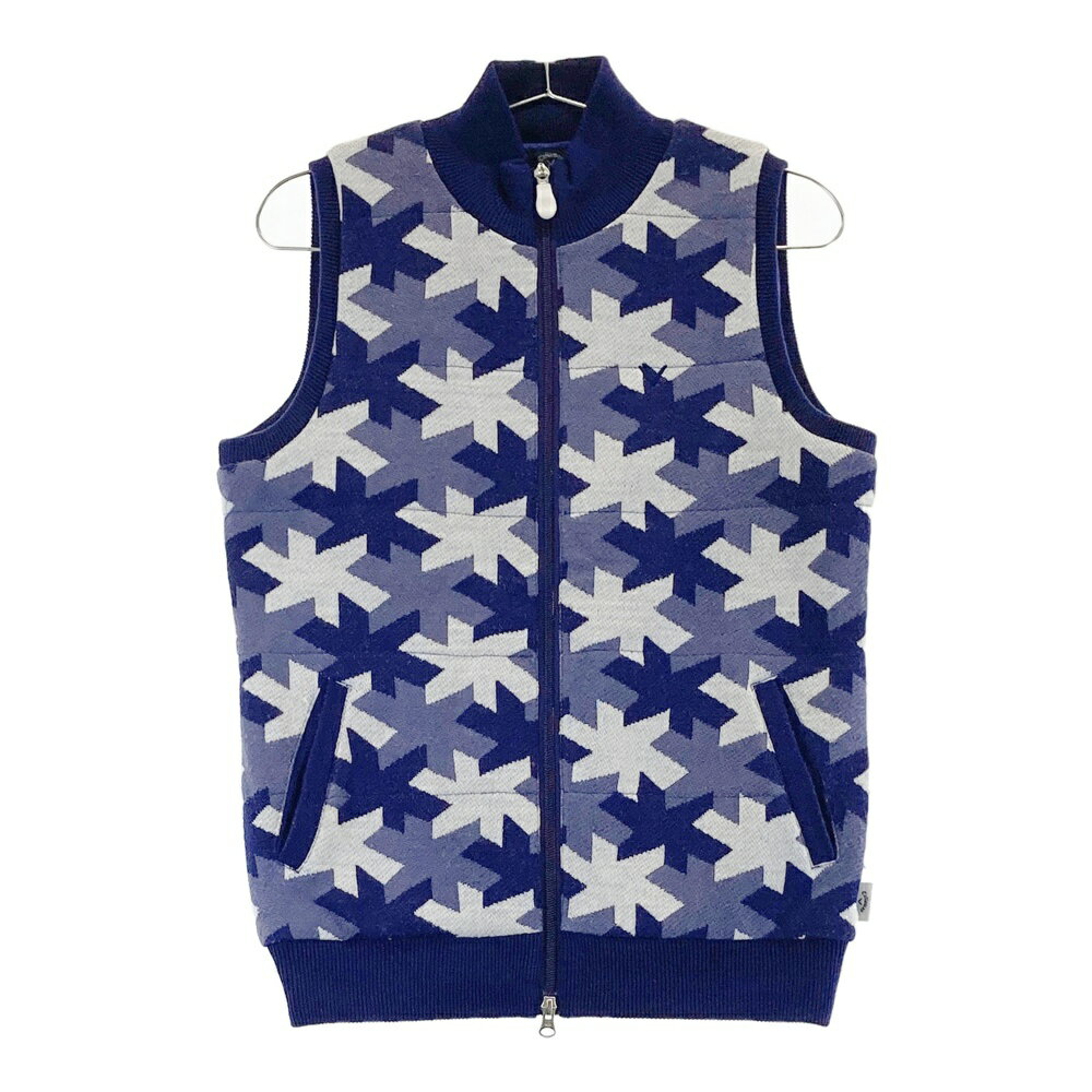 CALLAWAY キャロウェイ ウール混 中綿 ニットベスト 総柄 パープル系 L 【中古】ゴルフウェア レディース