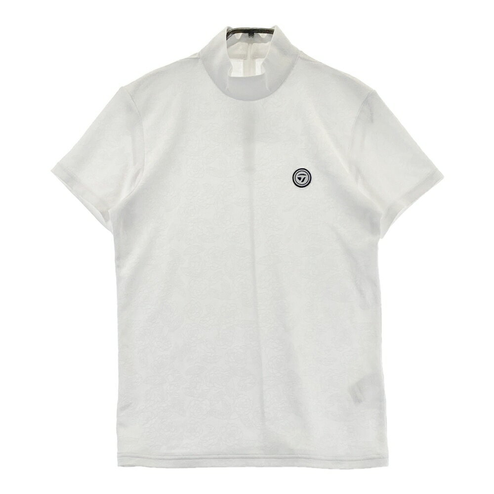 TAYLOR MADE テーラーメイド ハイネック半袖Tシャツ 花柄 ホワイト系 L 【中古】ゴルフウェア レディース
