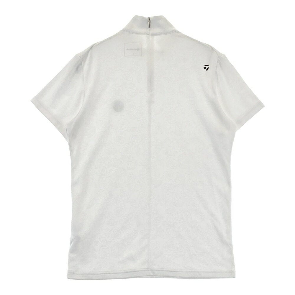 TAYLOR MADE テーラーメイド ハイネック半袖Tシャツ 花柄 ホワイト系 L 【中古】ゴルフウェア レディース