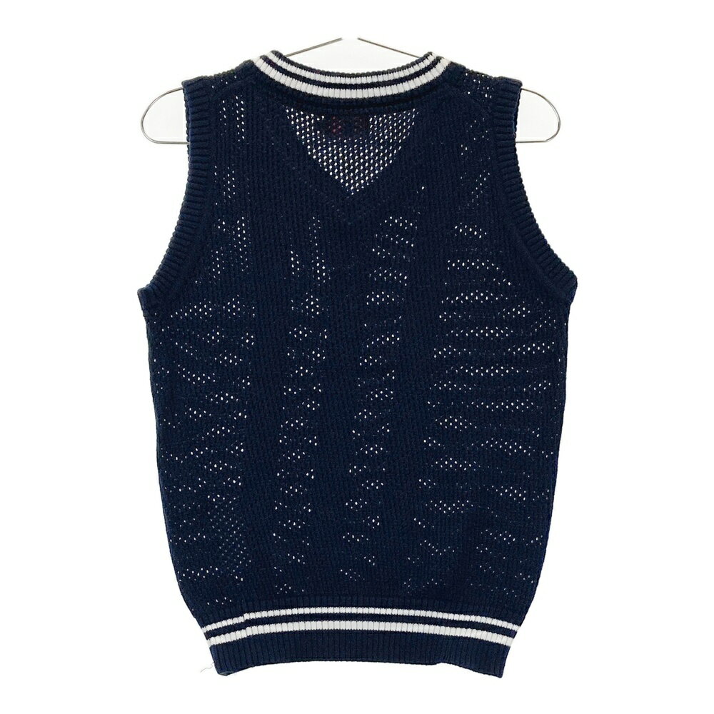 NEW BALANCE GOLF ニューバランス ニットベスト ロゴワッペン ネイビー系 1 【中古】ゴルフウェア レディース