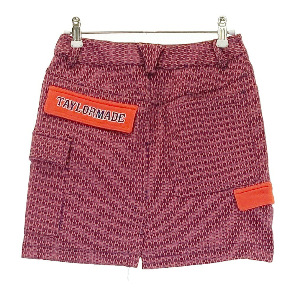 TAYLOR MADE テーラーメイド ; インナー付スカート 総柄 レッド系 XS 【中古】ゴルフウェア レディース