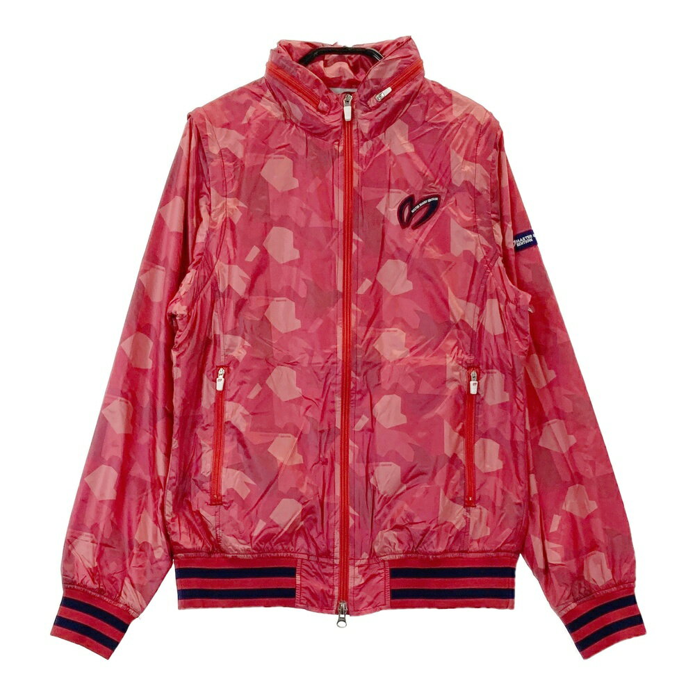 MASTER BUNNY EDITION マスターバニーエディション 2WAY フード付 蓄熱 ジップジャケット 総柄 レッド系 1 【中古】ゴルフウェア レディース
