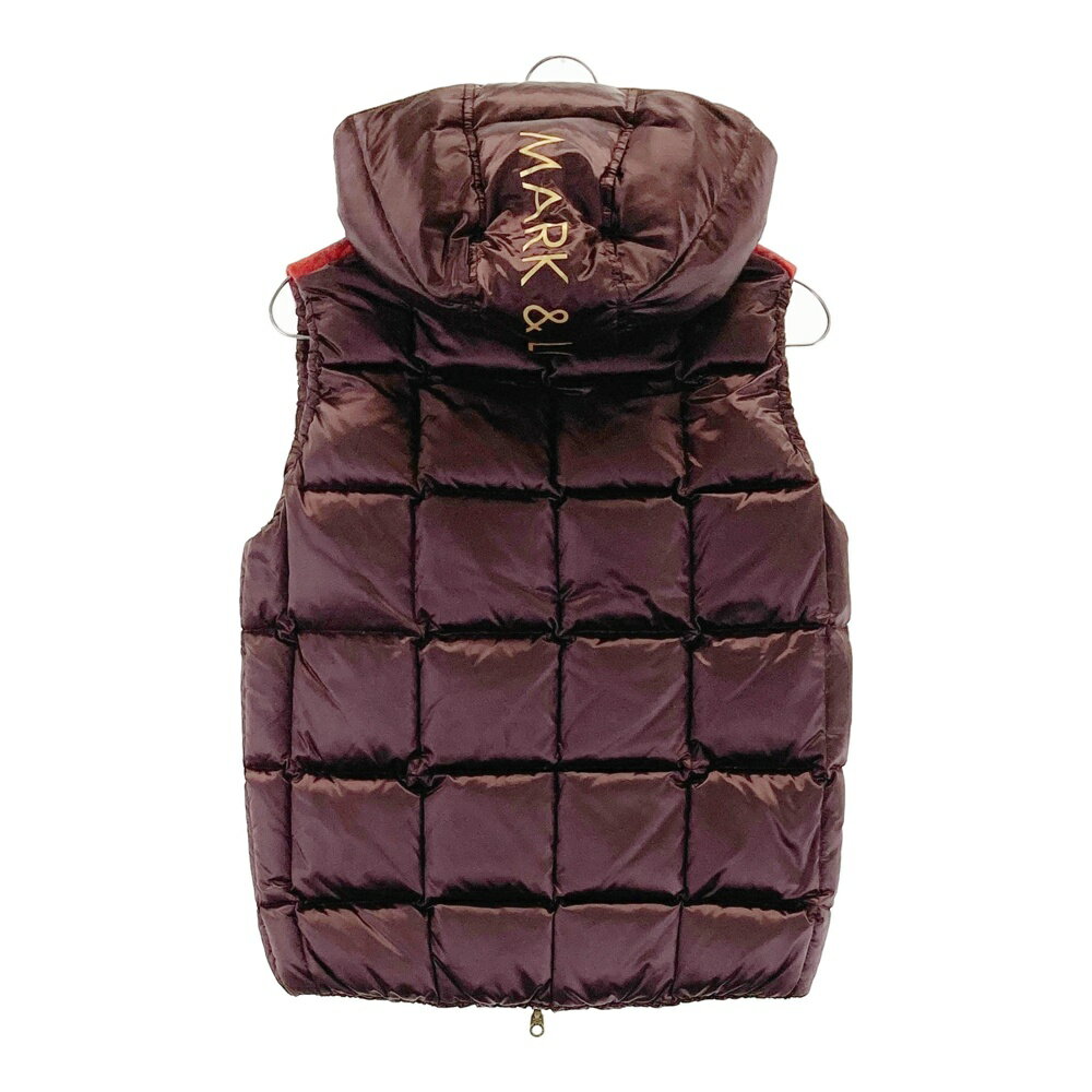 MARK&LONA マークアンドロナ 2WAY フード付き ダウンベスト ブラウン系 S 【中古】ゴルフウェア レディース