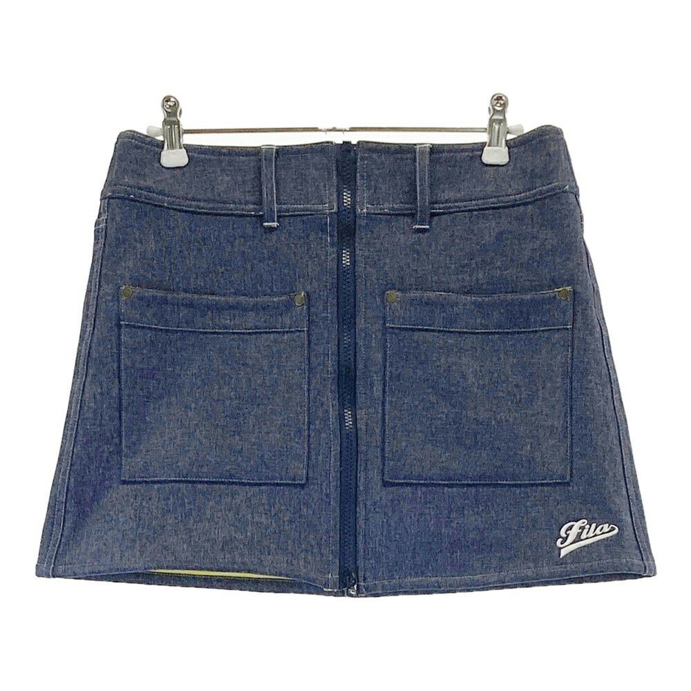FILA GOLF フィラゴルフ フルジップ 裏フリース スカート ネイビー系 M 【中古】ゴルフウェア レディース