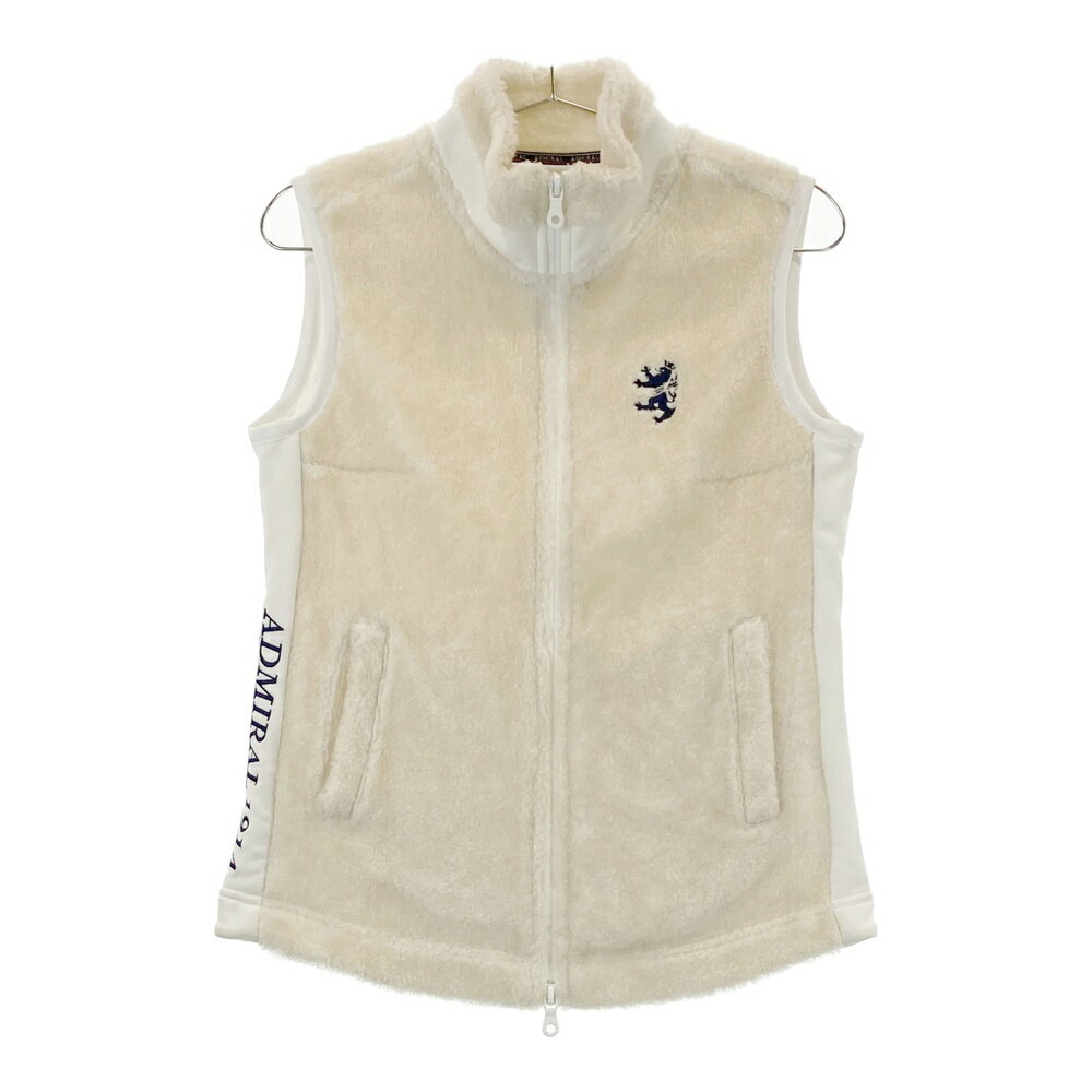 ADMIRAL アドミラル ボア ジップベスト ホワイト系 M 【中古】ゴルフウェア レディース