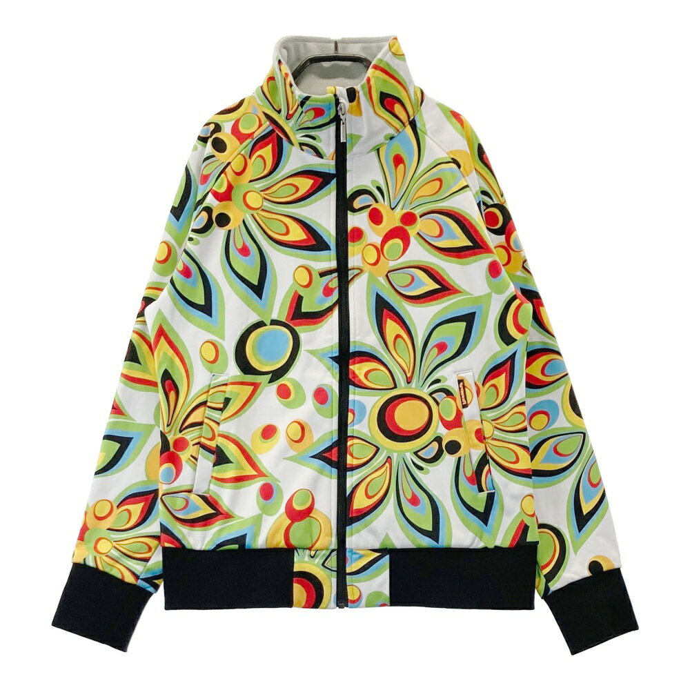 LOUD MOUTH ラウドマウス 裏フリース ジップジャケット シャガデリック柄 ホワイト系 L 【中古】ゴルフウェア レディース