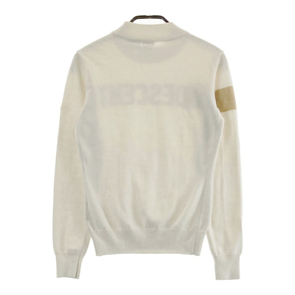 DESCENTE GOLF デサントゴルフ ハイネック ニットセーター ホワイト系 S 【中古】ゴルフウェア レディース