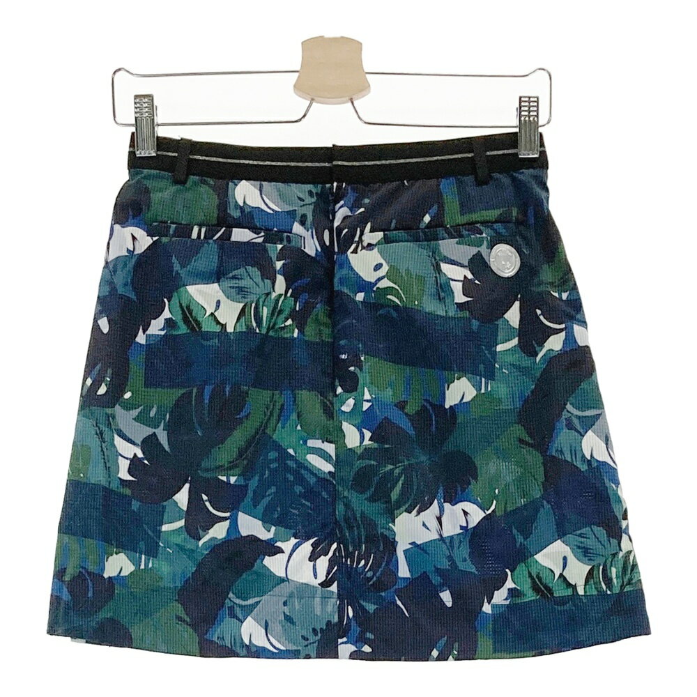 LANVIN SPORT ランバン スポール ストレッチスカート ボタニカル 総柄 ネイビー系 36 【中古】ゴルフウェア レディース
