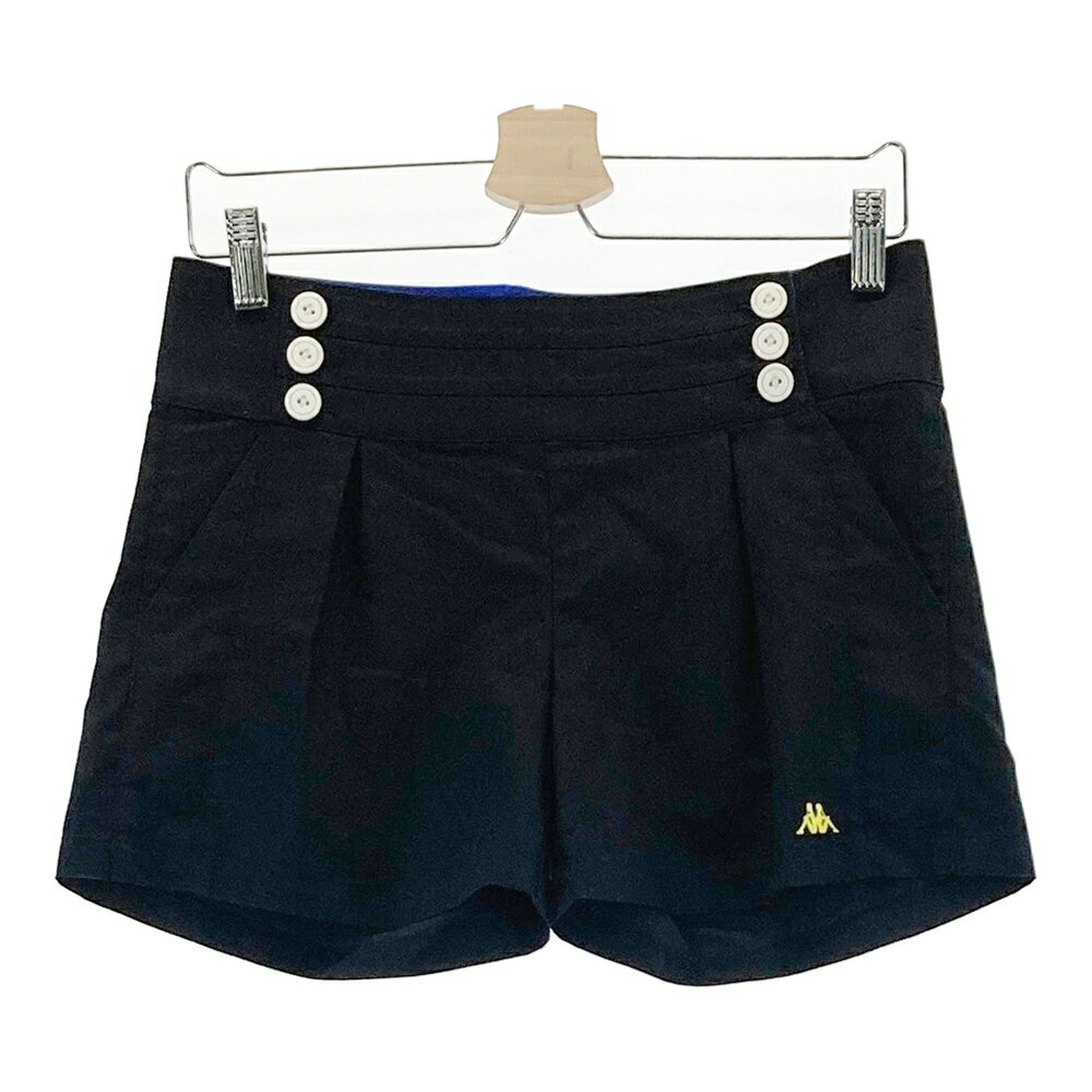 KAPPA GOLF カッパゴルフ ストレッチショートパンツ ブラック系 9 【中古】ゴルフウェア レディース