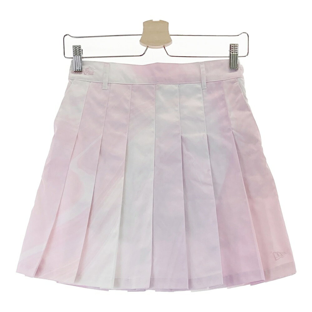 NEW ERA ニューエラ インナー付き プリーツスカート 総柄 ピンク系 MEDIUM 【中古】ゴルフウェア レディース