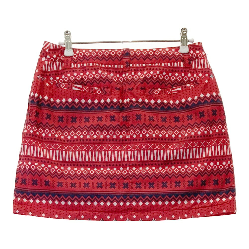 KAPPA GOLF カッパゴルフ 中綿 リバーシブル ジップスカート 総柄 レッド系 M 【中古】ゴルフウェア レディース