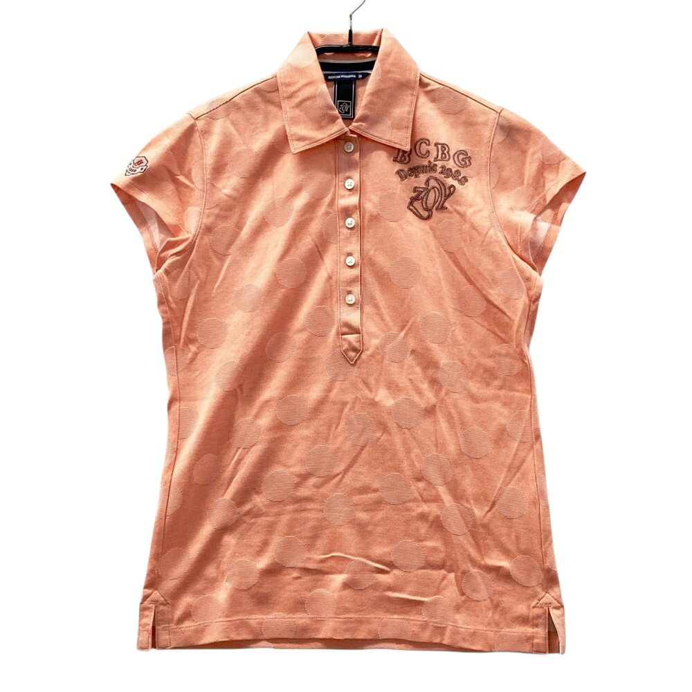 ZOY ゾーイ 半袖ポロシャツ ドット柄 オレンジ系 38 【中古】ゴルフウェア レディース
