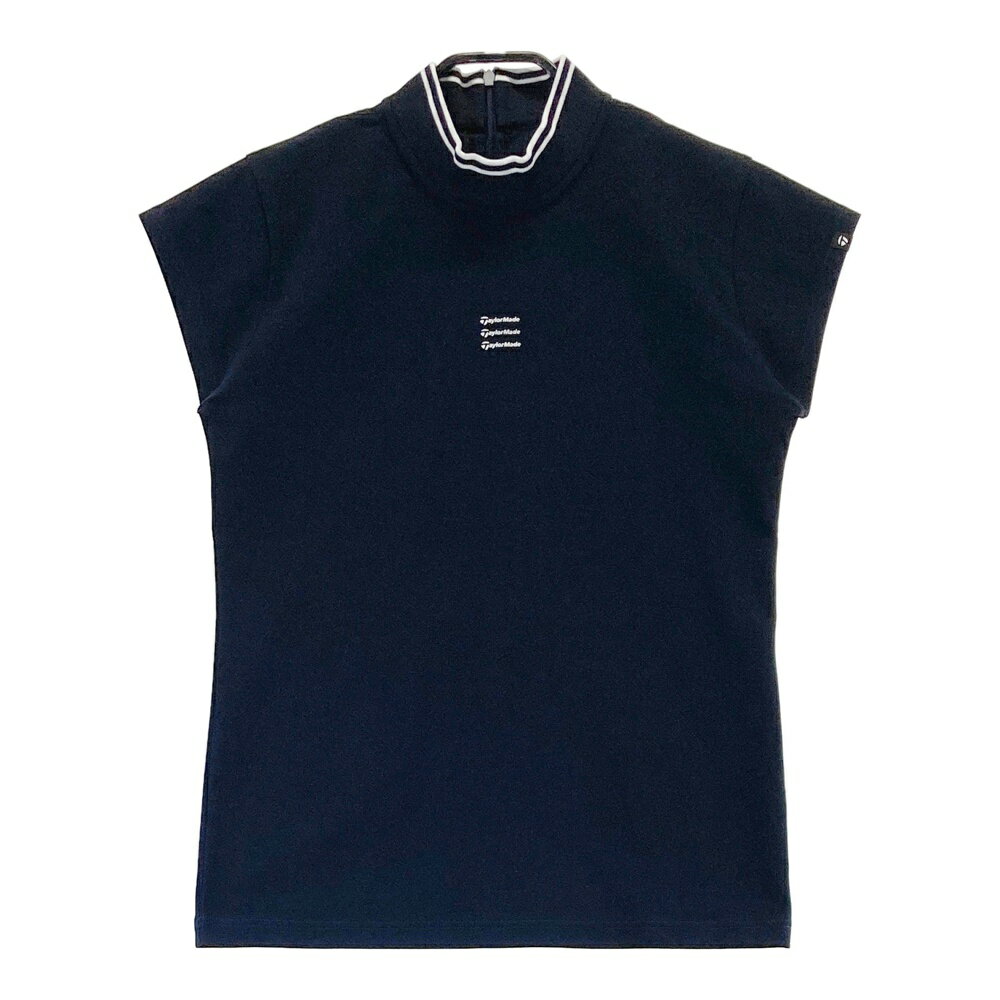 TAYLOR MADE テーラーメイド 2024年モデル バックジップ モックネック半袖Tシャツ ネイビー系 L 【中古】ゴルフウェア レディース