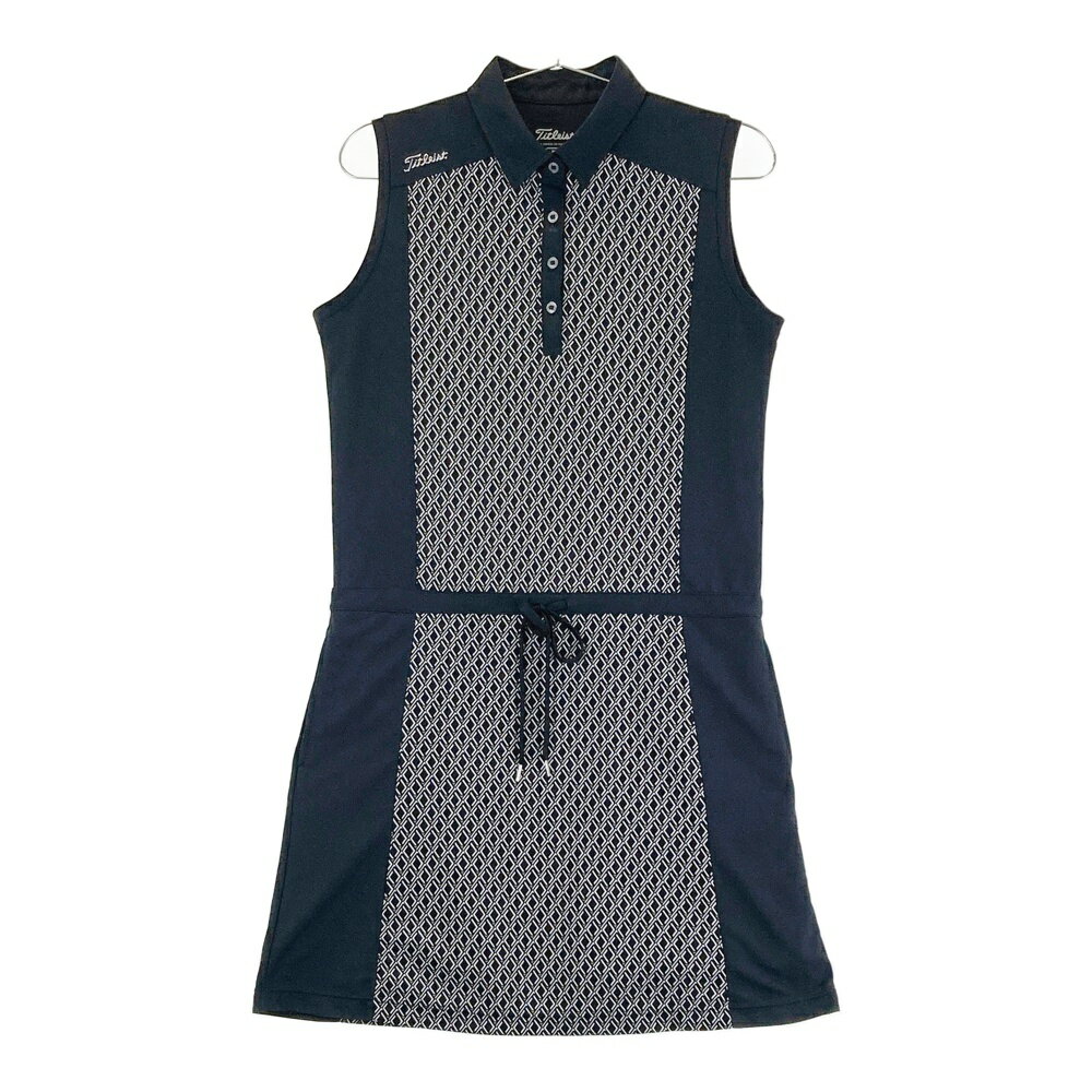 TITLEIST タイトリスト 2023年モデル ノースリーブワンピース 総柄 ブラック系 M 【中古】ゴルフウェア レディース