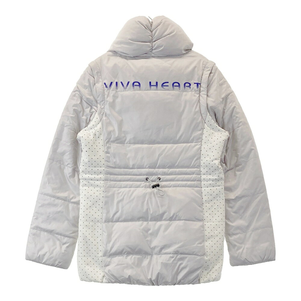 VIVA HEART ビバハート 2way ダウン ジップジャケット ドット柄 グレー系 40 【中古】ゴルフウェア レディース