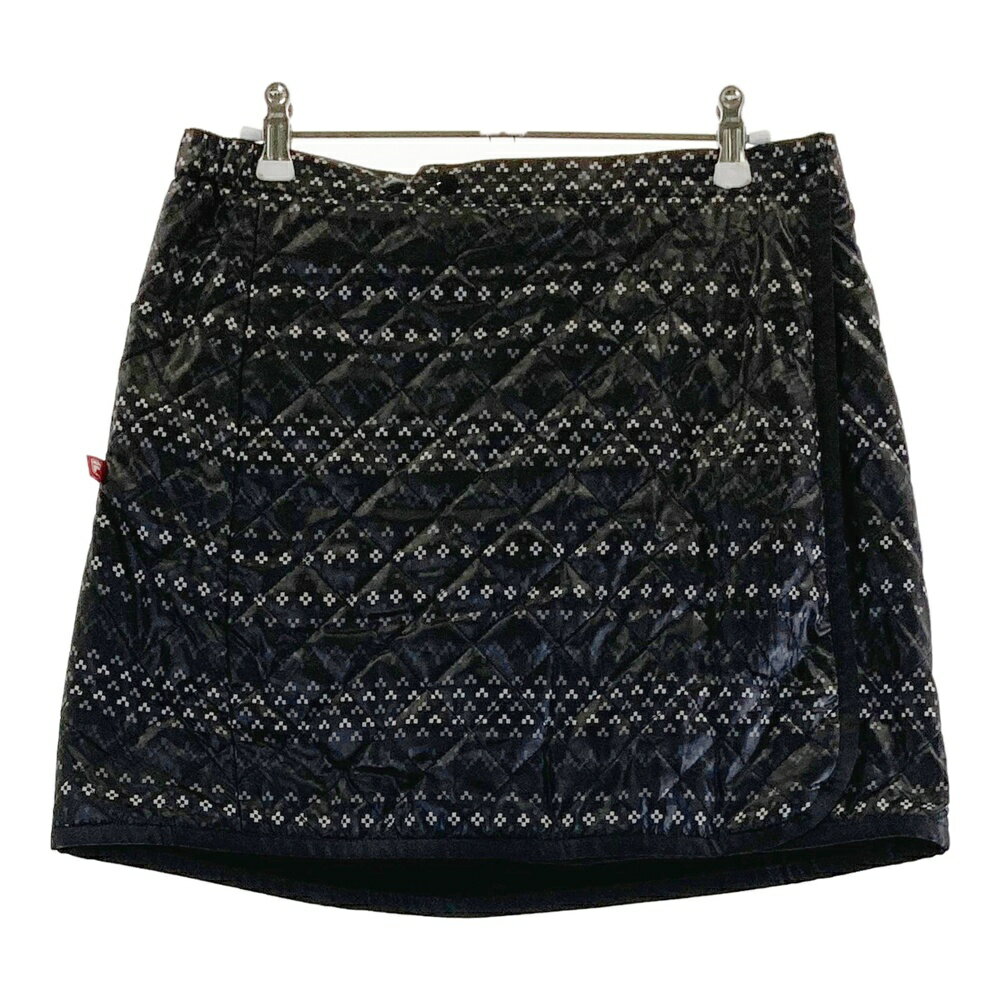 FILA GOLF フィラゴルフ DS4FL945 裏起毛ラップ 中綿スカート 総柄 ブラック系 F 【中古】ゴルフウェア レディース