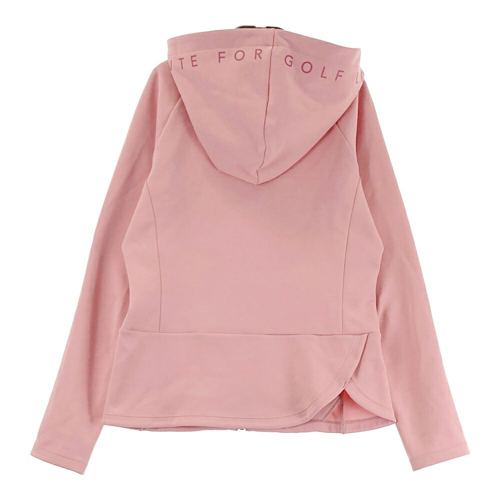 DESCENTE GOLF デサントゴルフ 長袖ジップパーカー ピンク系 L 【中古】ゴルフウェア レディース