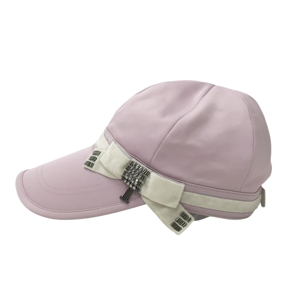 LANVIN SPORT ランバン スポール キャップ リボン ピンク系 F(55.5-58.5) 【中古】ゴルフウェア