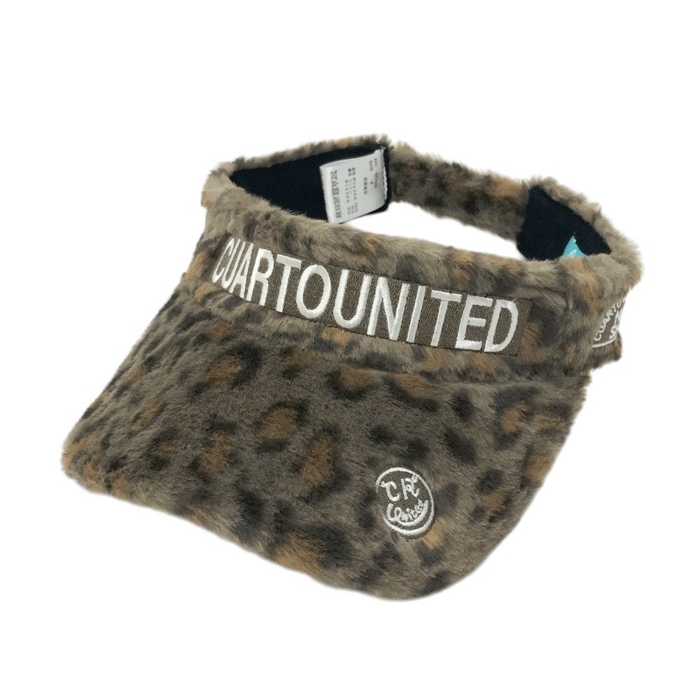 CUARTO UNITED クアルトユナイテッド ボア サンバイザー レオパード柄 ブラウン系 F 【中古】ゴルフウ..