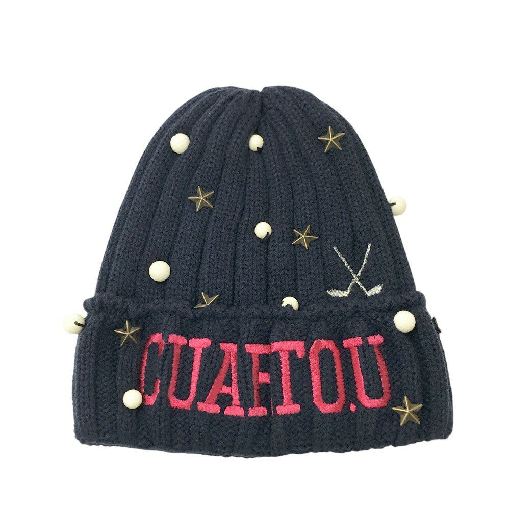 CUARTO UNITED クアルトユナイテッド ニット帽 スタッズ ネイビー系 F 【中古】ゴルフウェア