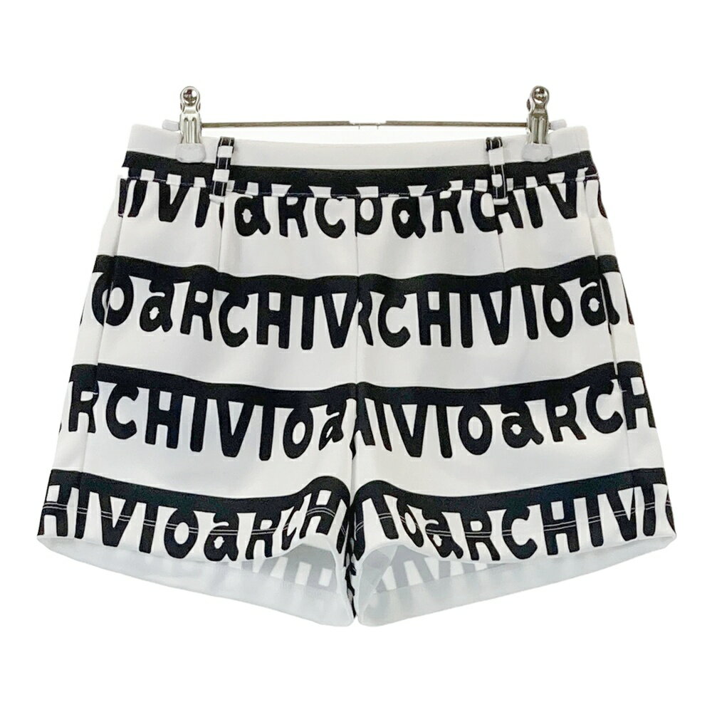ARCHIVIO アルチビオ 2023年モデル ショートパンツ ロゴボーダー柄 ホワイト系 38 【中古】ゴルフウェア レディース