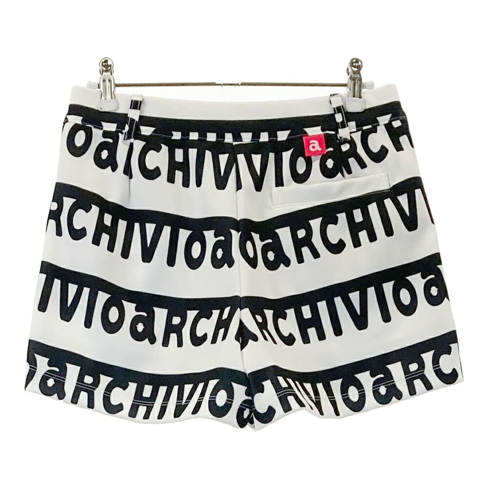 ARCHIVIO アルチビオ 2023年モデル ショートパンツ ロゴボーダー柄 ホワイト系 38 【中古】ゴルフウェア レディース
