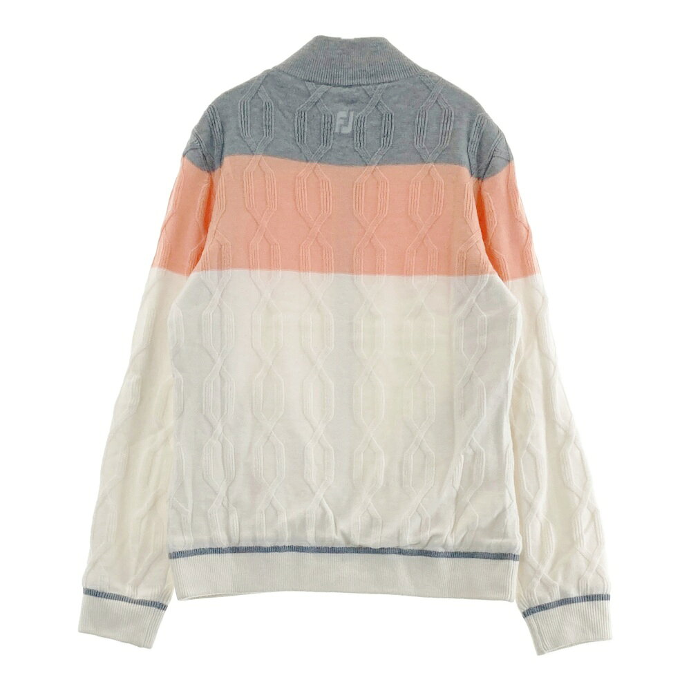 FOOT JOY フットジョイ 裏地付 ニット ジップジャケット ホワイト系 L 【中古】ゴルフウェア レディース