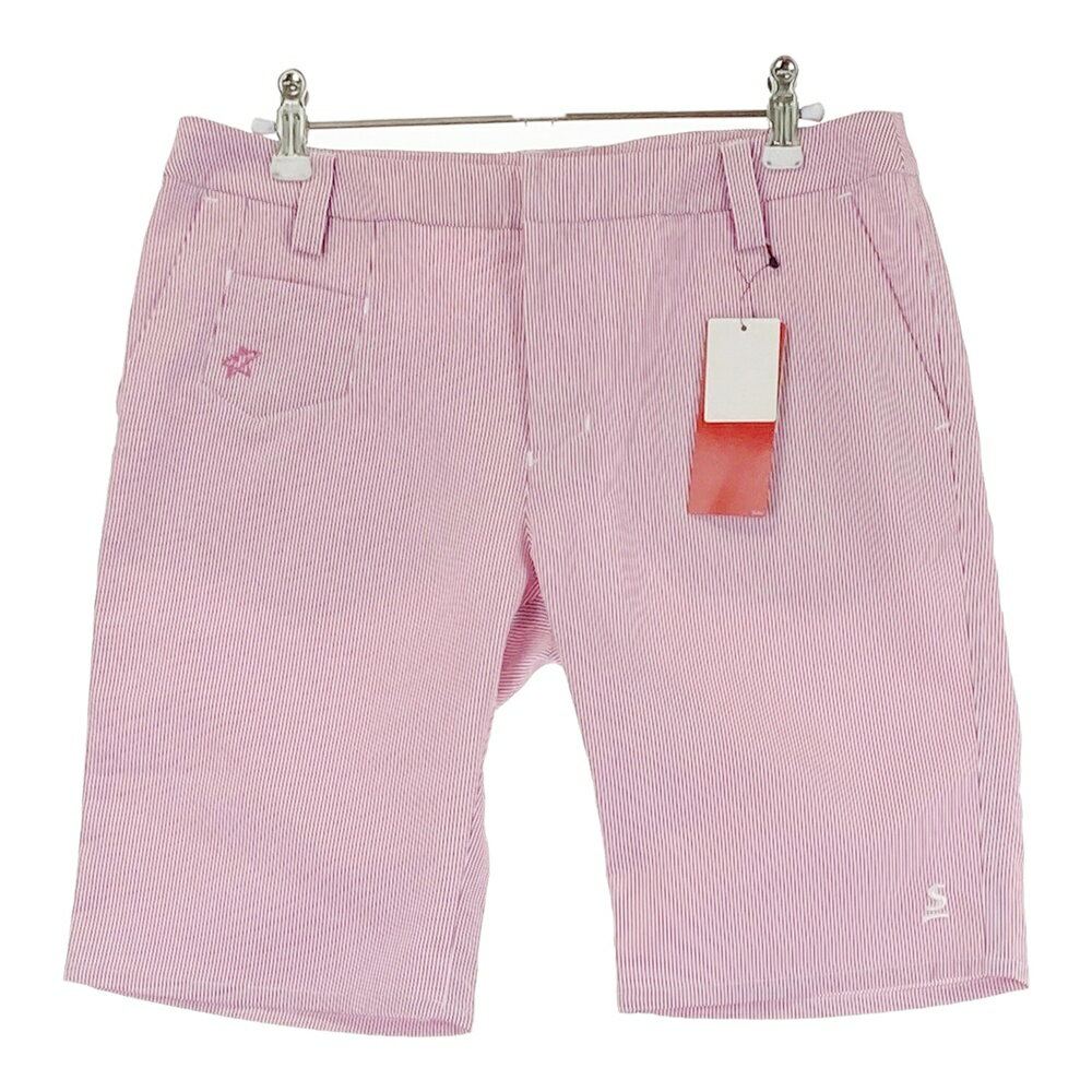 SRIXON スリクソン ショートパンツ ストライプ柄 ピンク系 L 【中古】ゴルフウェア レディース