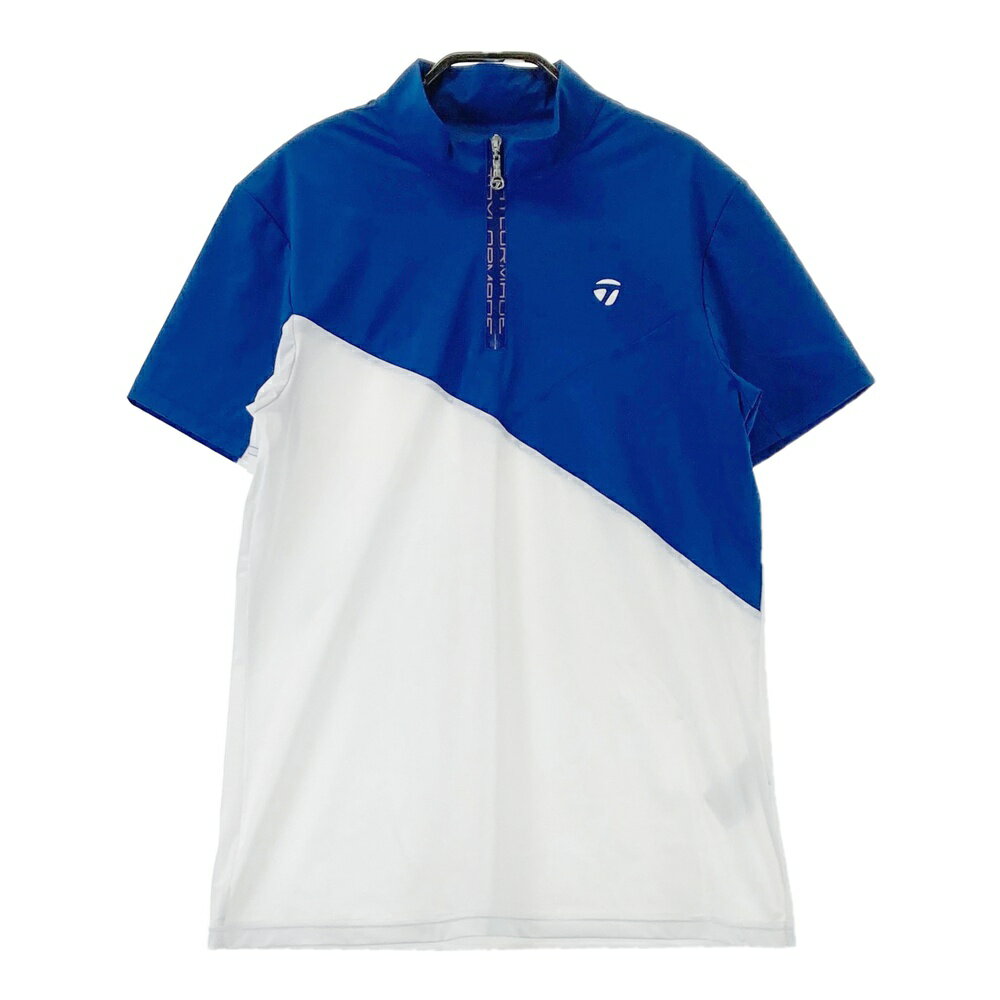 TAYLOR MADE テーラーメイド ハーフジップ 半袖Tシャツ ブルー系 O 【中古】ゴルフウェア レディース