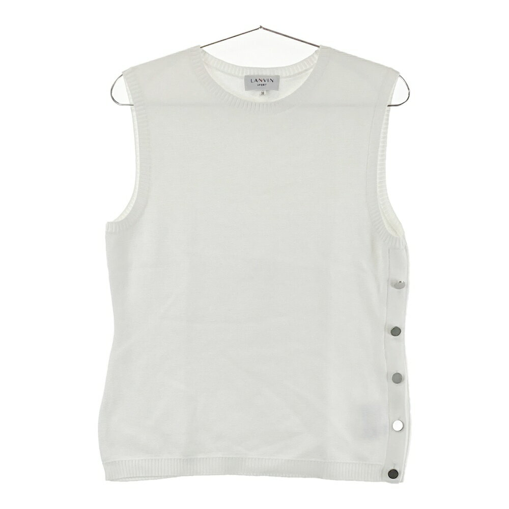 LANVIN SPORT ランバン スポール ニットベスト ホワイト系 38 【中古】ゴルフウェア レディース