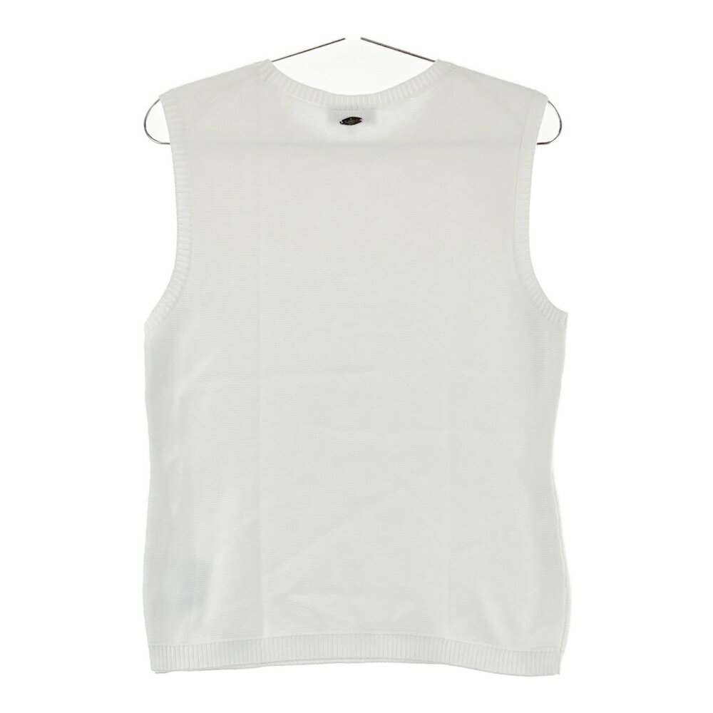 LANVIN SPORT ランバン スポール ニットベスト ホワイト系 38 【中古】ゴルフウェア レディース