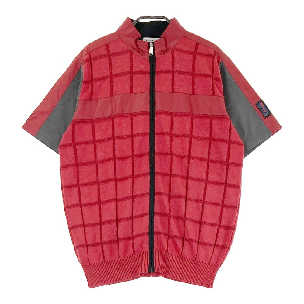 LANVIN SPORT ランバン スポール 半袖ニットジャケット レッド系 40 【中古】ゴルフウェア レディース