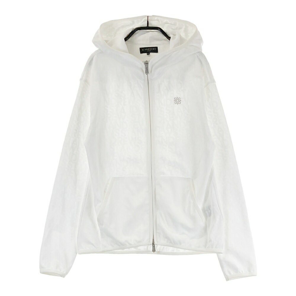 ST ANDREWS セントアンドリュース 2024年モデル ジップパーカー ジャケット 総柄 ホワイト系 S 【中古】ゴルフウェア レディース