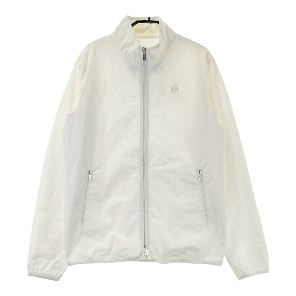 ST ANDREWS セントアンドリュース 裏地付 ナイロン ジップジャケット 総柄 ホワイト系 S 【中古】ゴルフウェア レディース