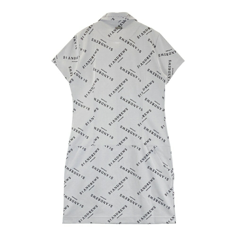 ST ANDREWS セントアンドリュース 2023年モデル 半袖ワンピース ロゴ 総柄 グレー系 M 【中古】ゴルフウェア レディース