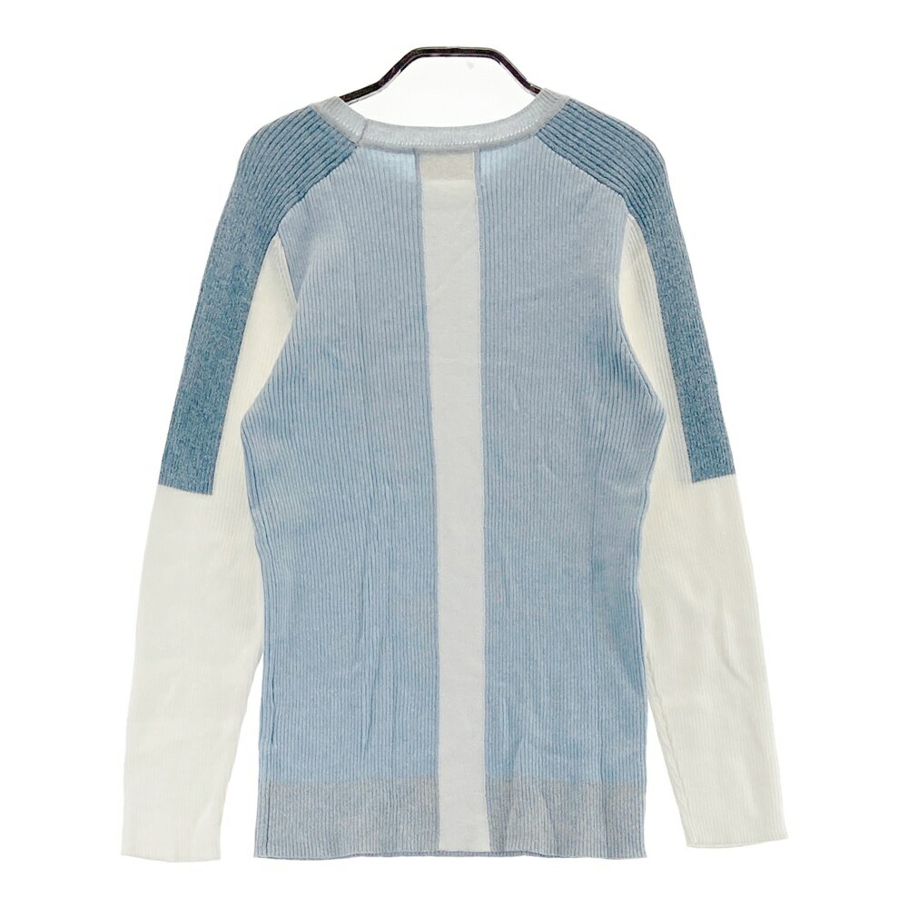 JUN&ROPE ジュン アンド ロペ ERM-60010 長袖 リブニット ブルー系 L 【中古】ゴルフウェア レディース