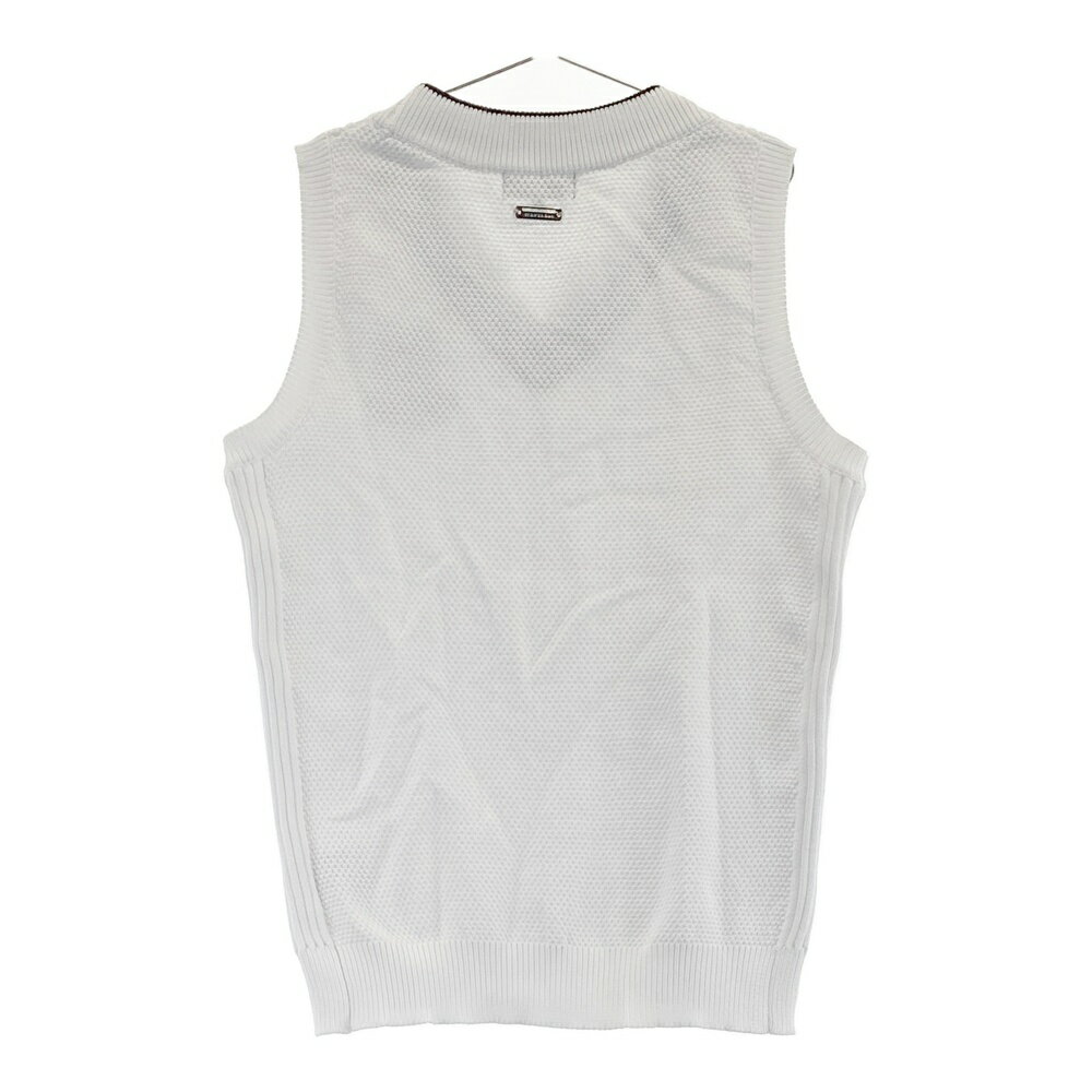 ST ANDREWS セントアンドリュース Vネック ニットベスト ケーブル編み ホワイト系 M 【中古】ゴルフウェア レディース