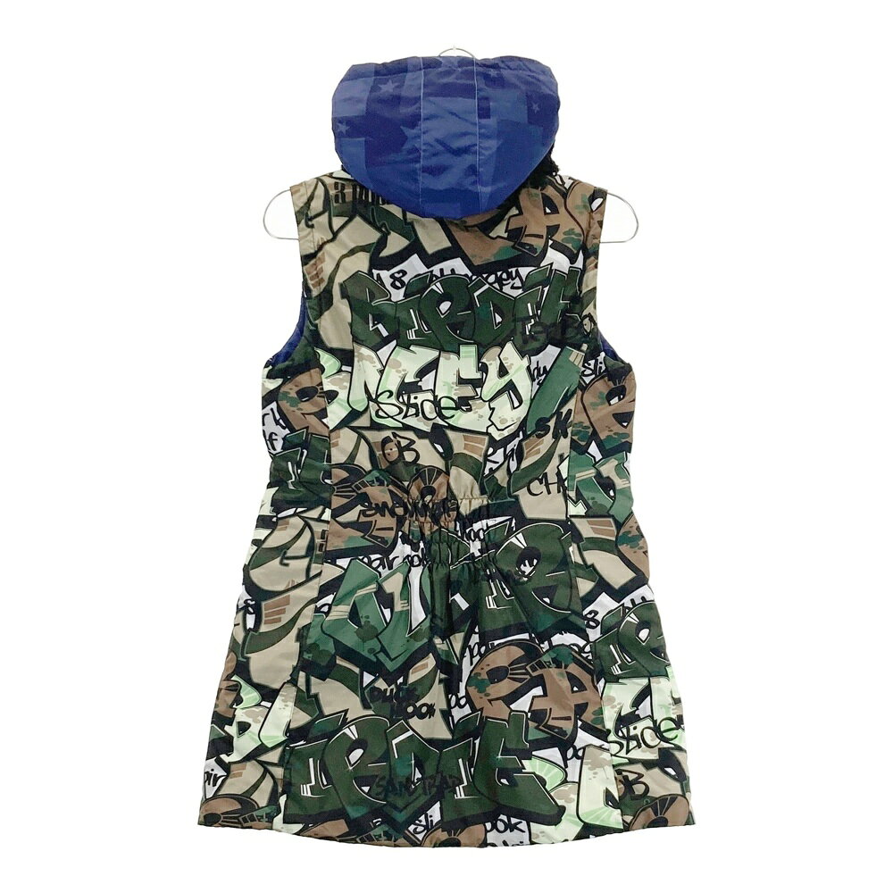 LOUD MOUTH ラウドマウス リバーシブル 多機能 中綿 ワンピース タグスカモ/ローンスター 総柄 カーキ系 S 【中古】ゴルフウェア レディース