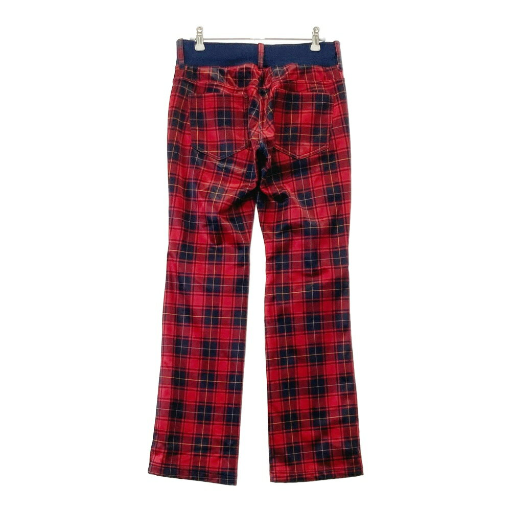 FILA GOLF フィラゴルフ ロングパンツ チェック柄 レッド系 M 【中古】ゴルフウェア レディース