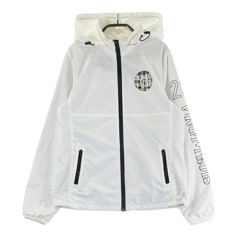 23区GOLF ニジュウサンクゴルフ 2WAY 蓄熱ジップジャケット ホワイト系 2 【中古】ゴルフウェア レディース