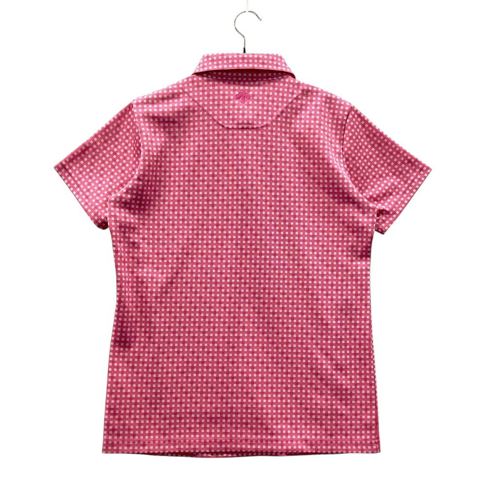 SRIXON スリクソン by DESCENTE 半袖ポロシャツ チェック柄 ピンク系 M 【中古】ゴルフウェア レディース